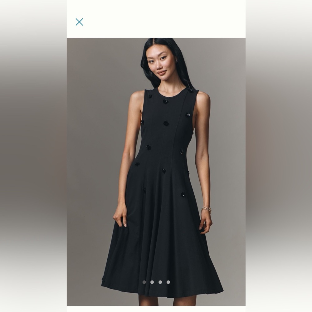 Anthropologie Maeve Black Maxi Dress with Floral Accents